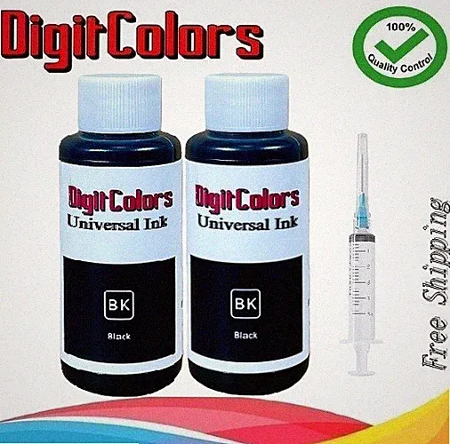 200ml Ink Refill Kit Black for Canon HP Brother Dell Printer 100mlX2 Bottle