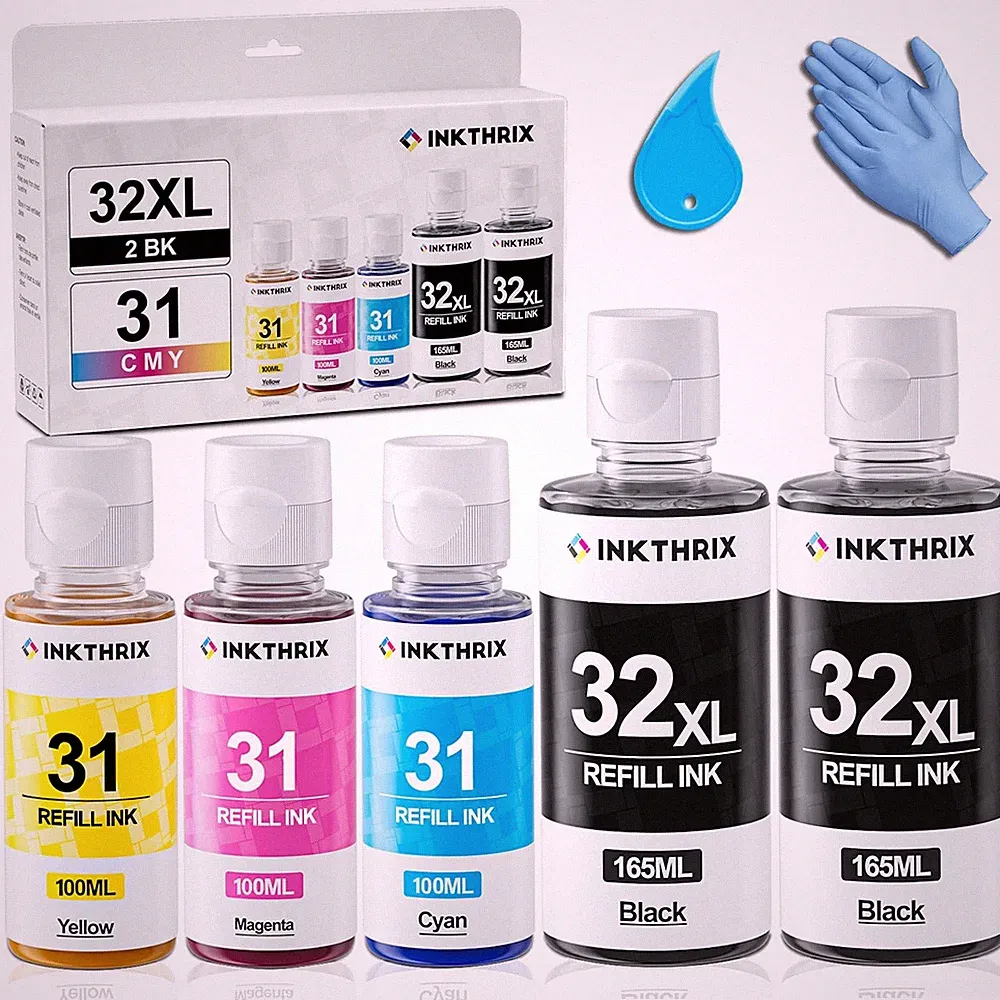 31 32xl Ink Refill Bottle Set Compatible for HP Smart Tank 7602 6001 5101 760...