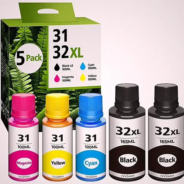 32XL Black Ink Bottle for HP Smart Tank 5101 6001 5000 7602 7301 Refill