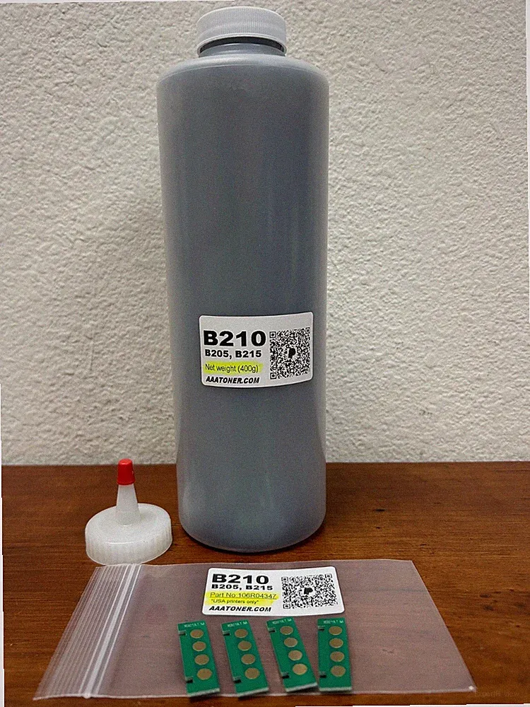 (400g) Toner Refill for Xerox B210, B205, B215 + 4 Chip (106R04347) USA printer