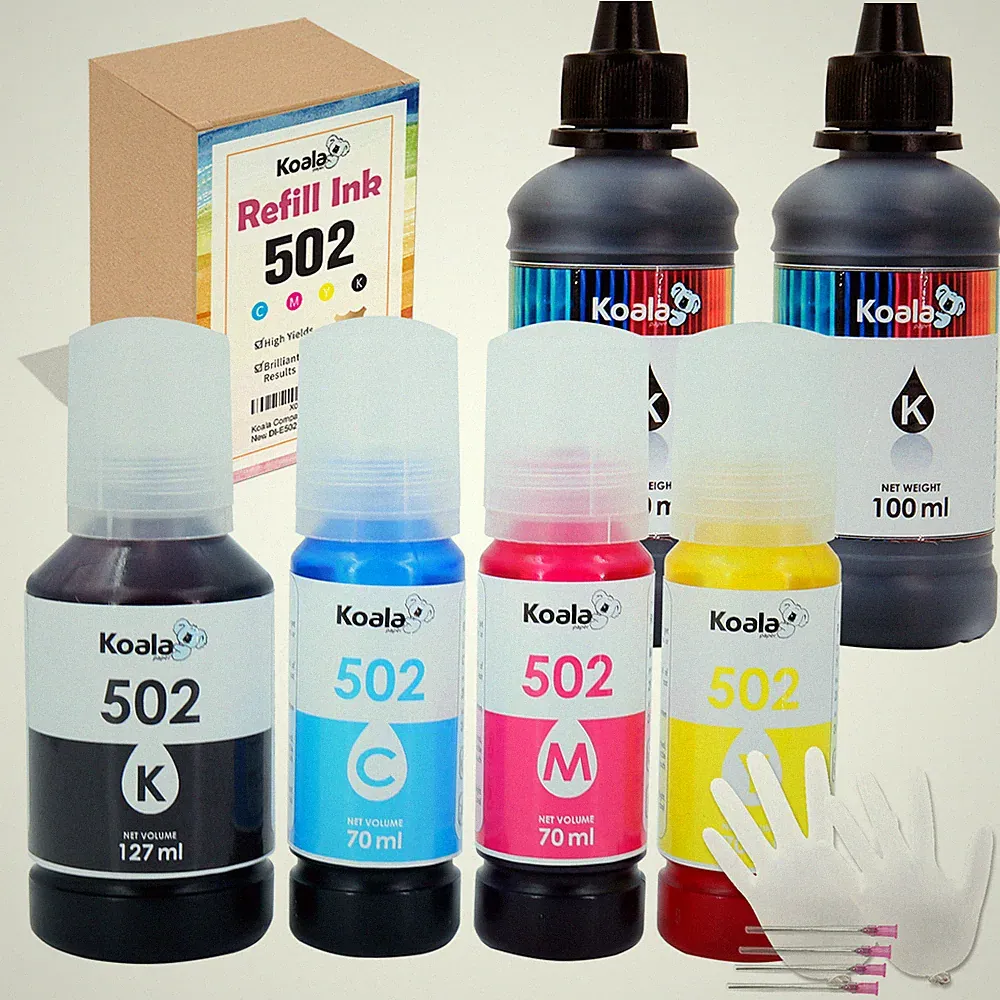 6PK Koala 502 Ink Refill Kit for Printer ET-2760 4760 3850 2850 4850 ST-2000 etc