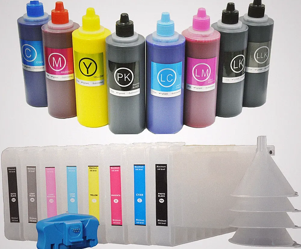 8pcs Refill Cartridges for Epson Stylus Pro 4880 Printers + 8x200 K3 Pigment Ink