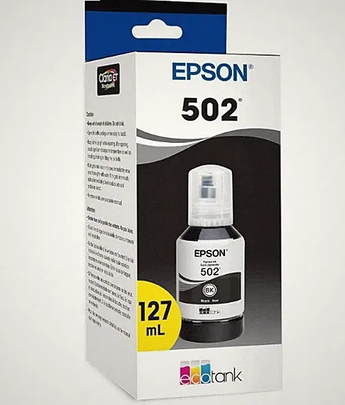 Epson 502 Black EcoTank Ink Bottle – 127ml, Genuine OEM, Sealed, for Inkjet NEW