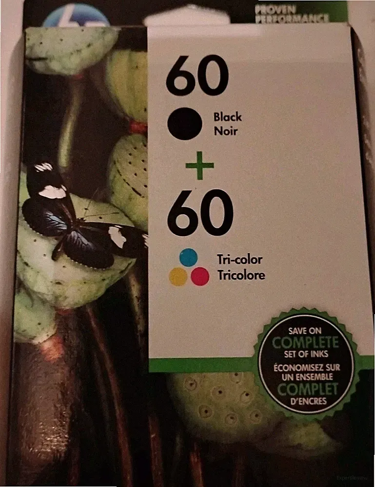 HP 60 Ink Cartridge Combo Pack Tricolor Computer Printer Refill Black Color