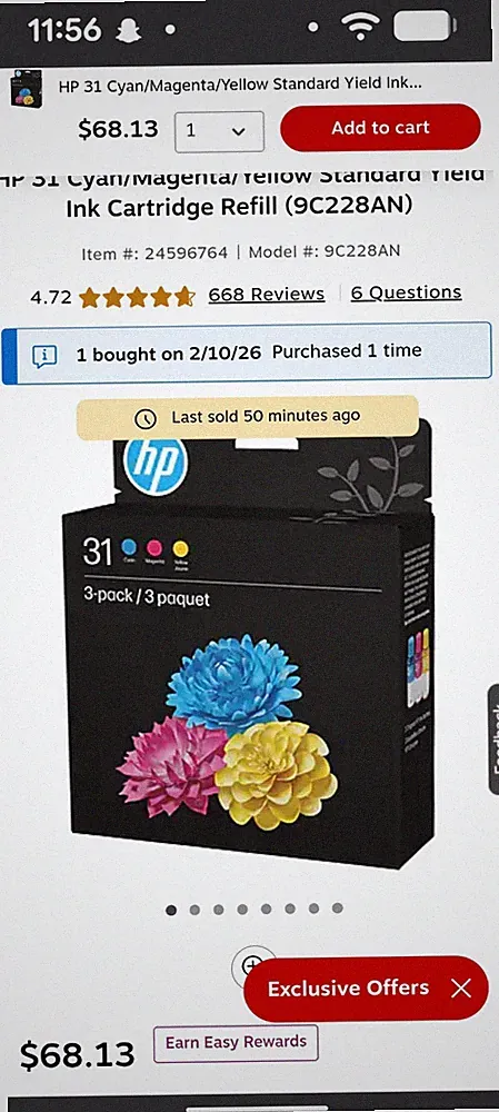 HP Smart Tank Refill Set 7302 $95 Of Ink Nib Staples