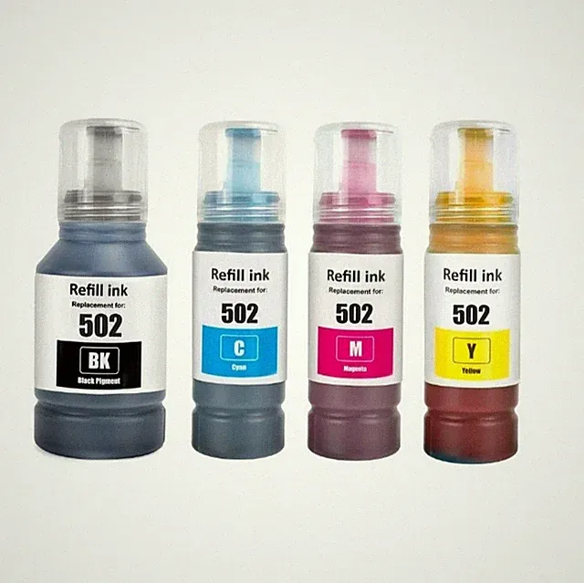 Printer Ink Refill bottles Compatible with Epson 502 Ink EcoTank BLACK & COLOR