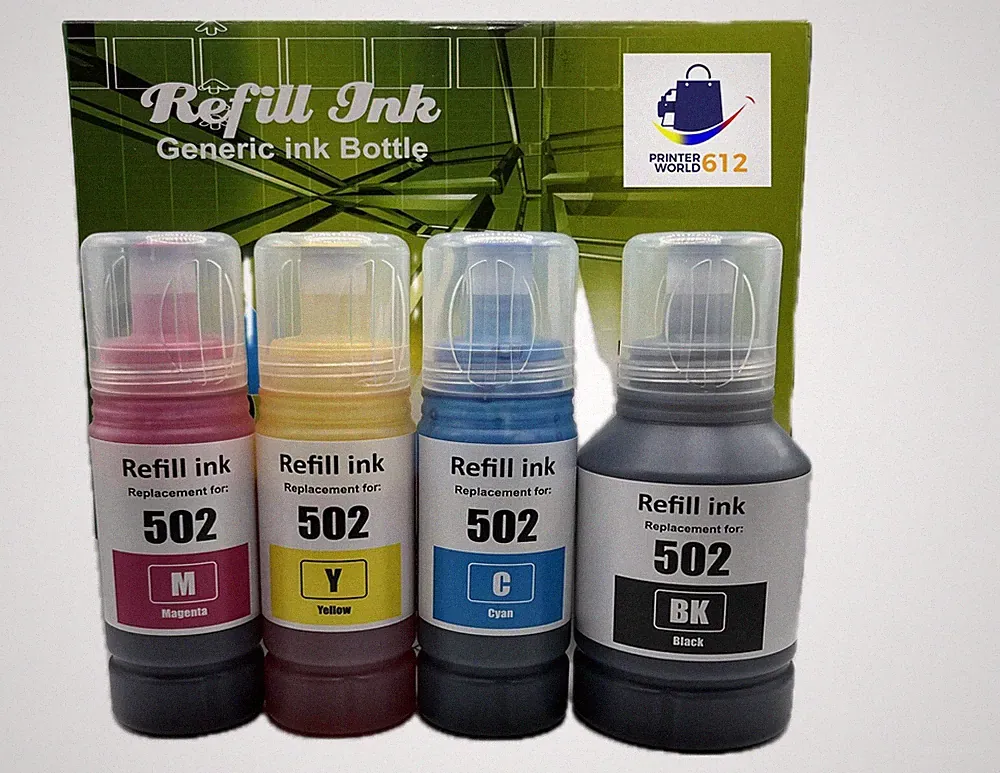 PRINTERWORLD 502 Ink Combo Pack compatible with epson ECOTANK Printer New sealed