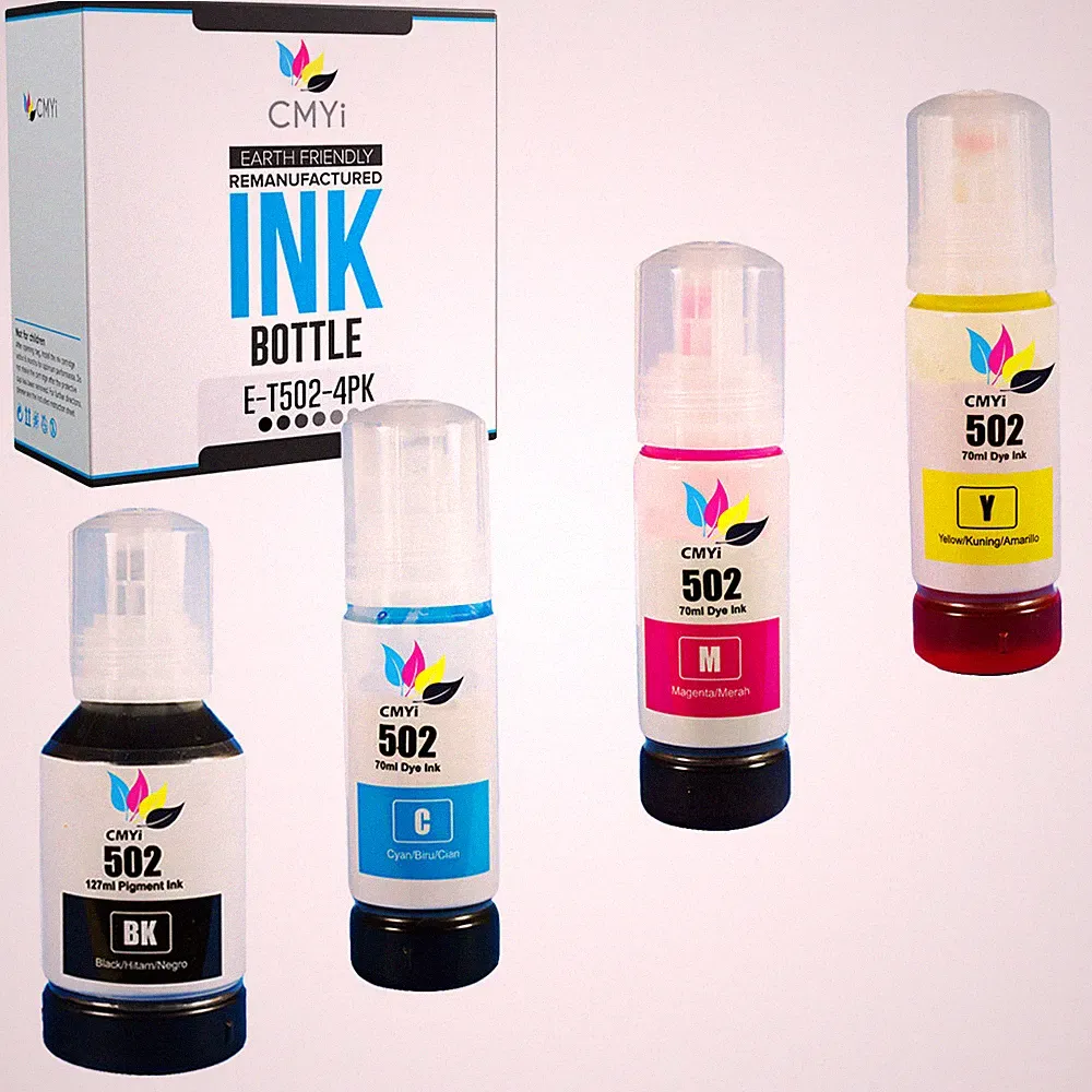 Refill Ink Bottles for Epson 502 Ecotank ET 15000 2760 2850 3830 4760 4850 4760