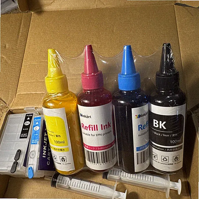 Sealed Majenta Cyan Yellow Blue Inkjet Refill Ink suitable for EPN + 2 cartridge