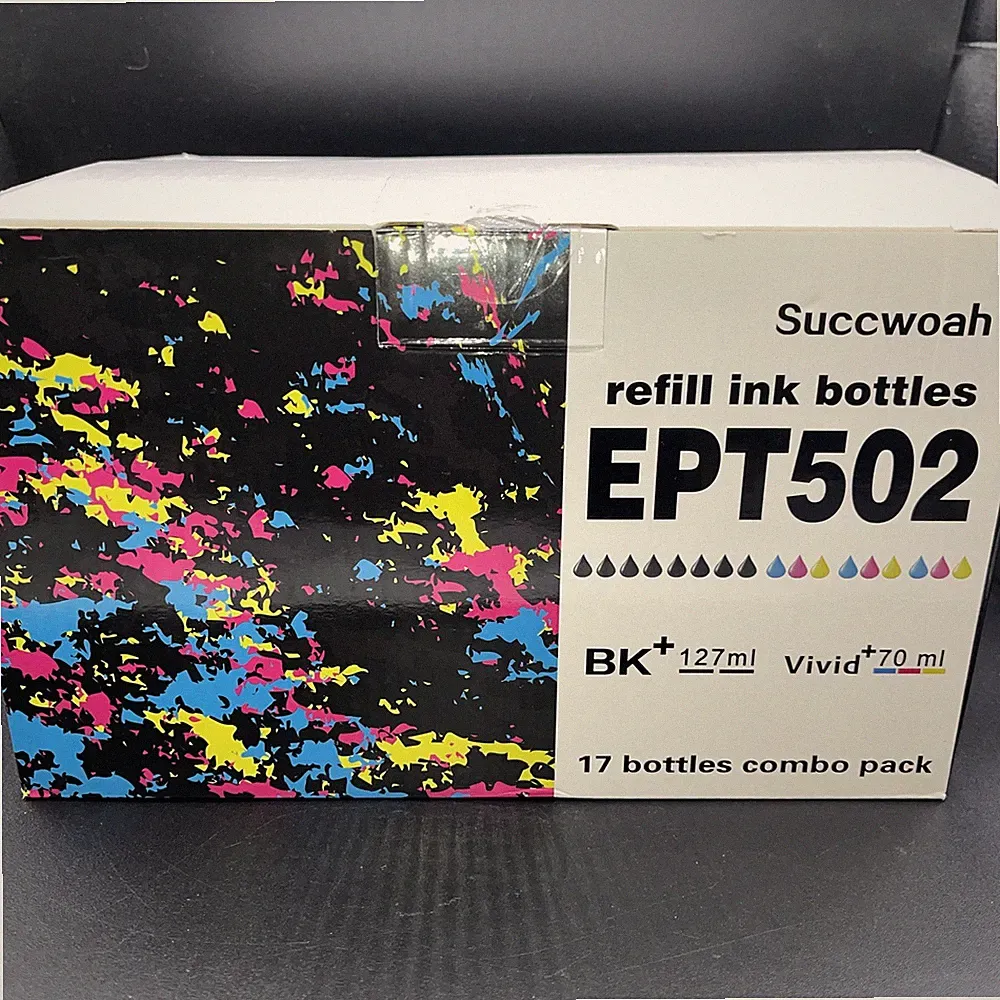 Succwoah EPT502 refill ink bottles 17-bottle combo pack.